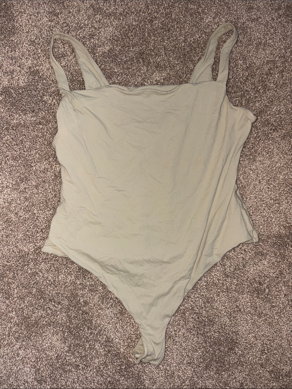 SKIMS sage Green square neck Bodysuit size XL